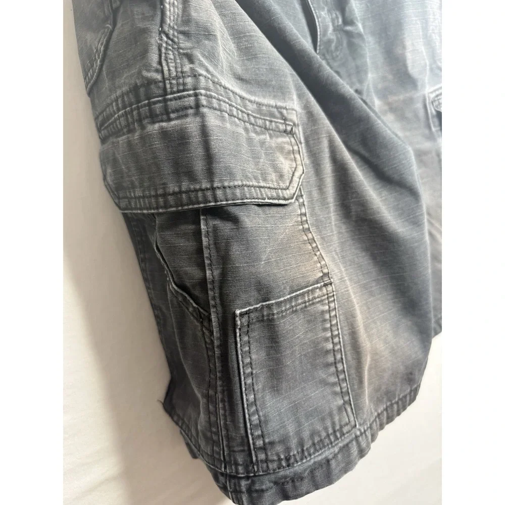 Wrangler Workwear Men's Size 34 Ripstop Carpenter Cargo Work Shorts Gray 23153